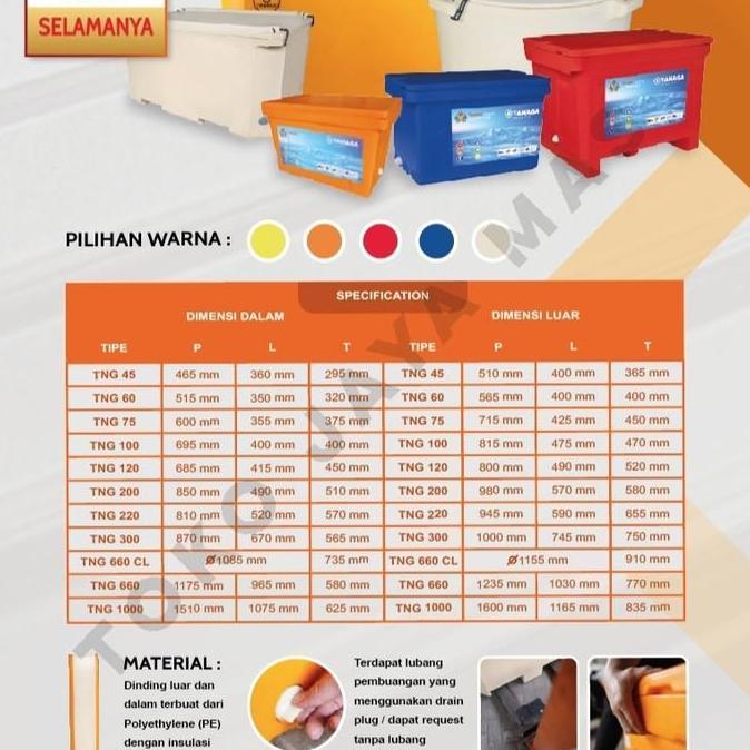 Coolbox Tanaga / Cooler box/ Tempat es 220 Liter