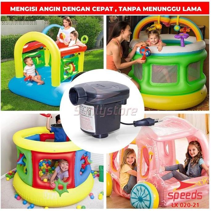SPEEDS Pompa Elektrik Air Pump Vacuum Angin Hisap Tiup Kasur Pelampung Listrik 020-21