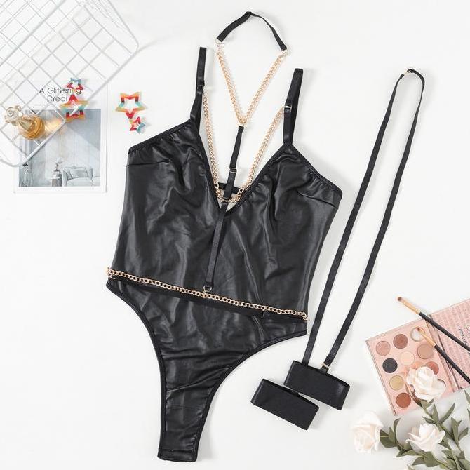 Gelang Tangan Jumpsuit Gelang Tangan Lingerie Open V Bodysuit