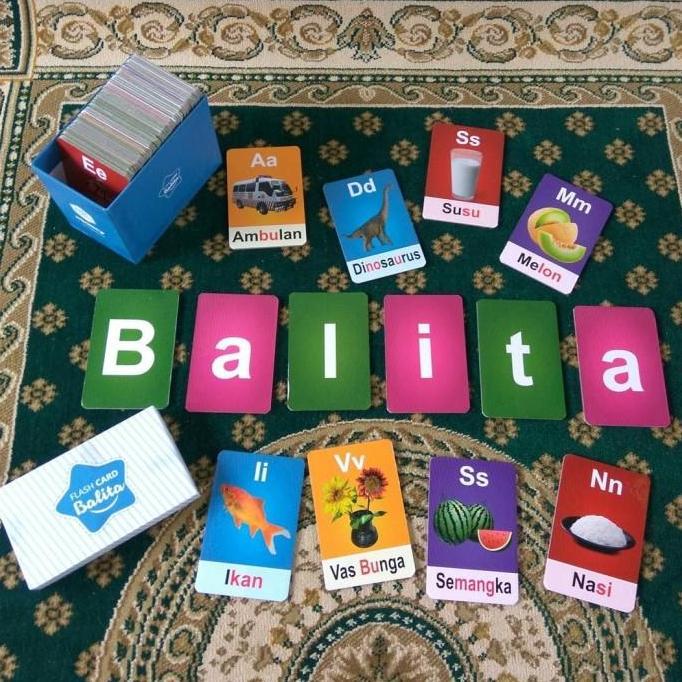 FLASH CARD BALITA, KARTU BELAJAR MEMBACA, KARTU BELAJAR HURUF
