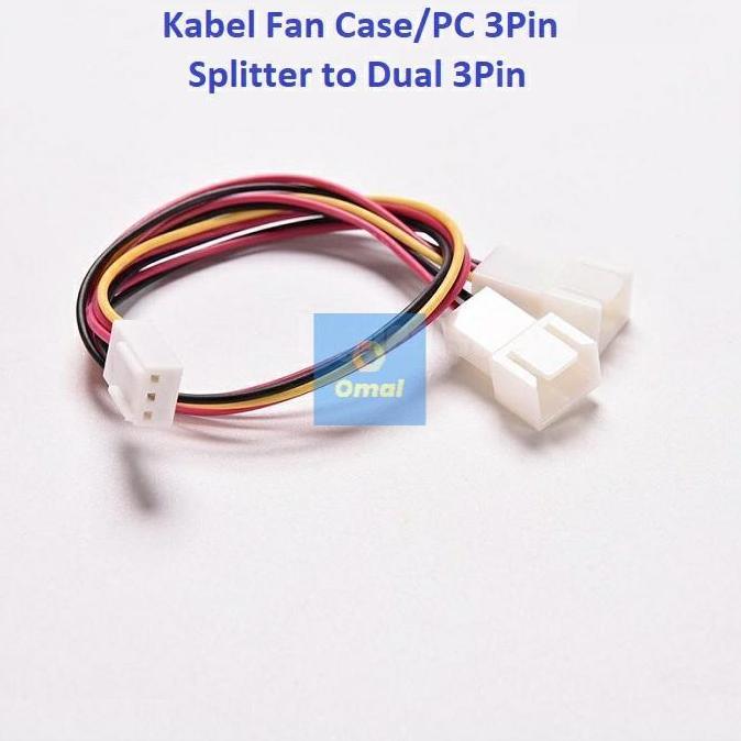 Kabel Kipas 3Pin to 3/4Pin Splitter Fan Case Casing 4 Pin