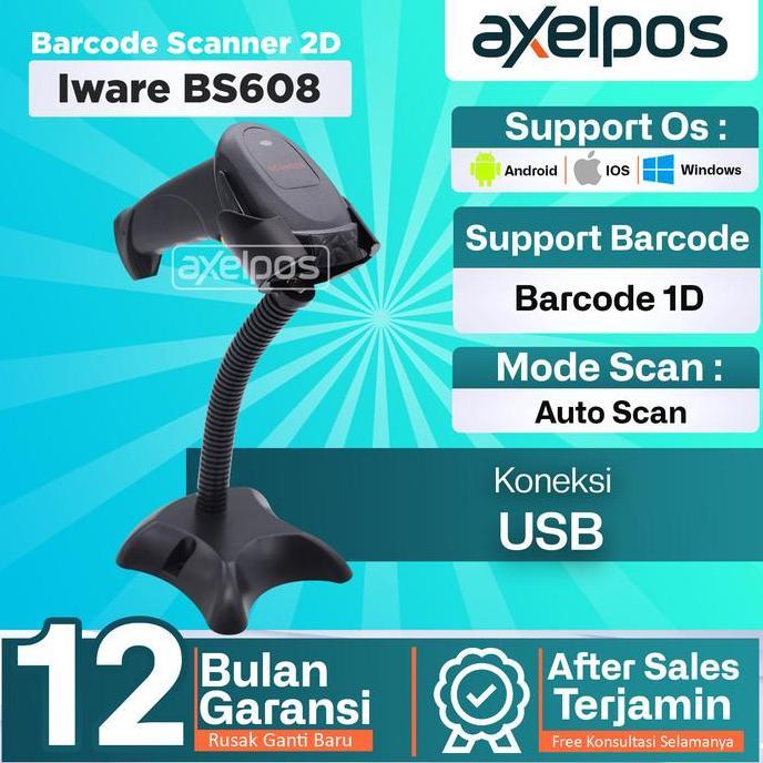 Barcode Scanner 2D Usb Iware Bs608 BOSSDEALER