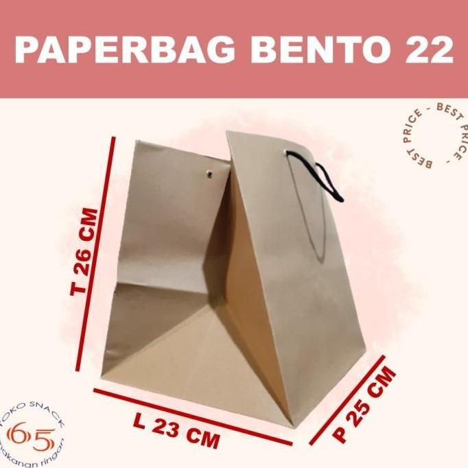 paperbag bento 22. tas kertas coklat lebar box nasi brownis. paper bag