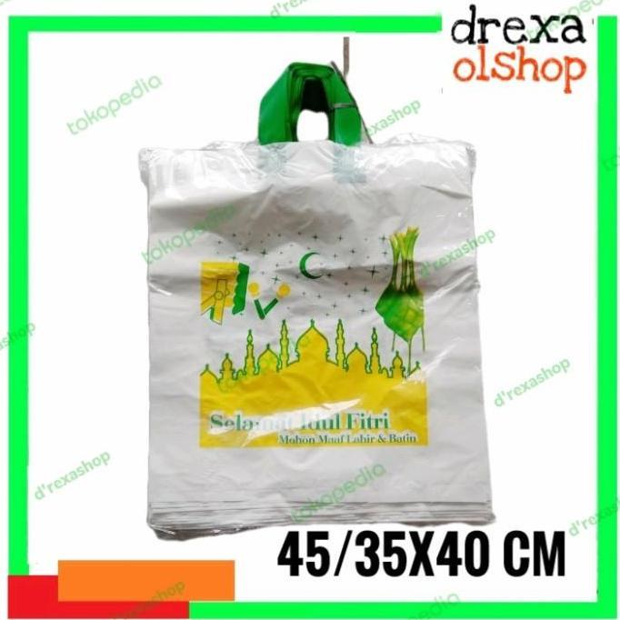45/35x40 cm Kantong plastik motif idul fitri, tas parcel lebaran