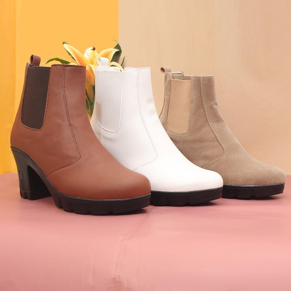 Murah Hertz - Sepatu Boots Wanita V 3371 Heels Wanita Trendi Berkualitas Warna Hitam