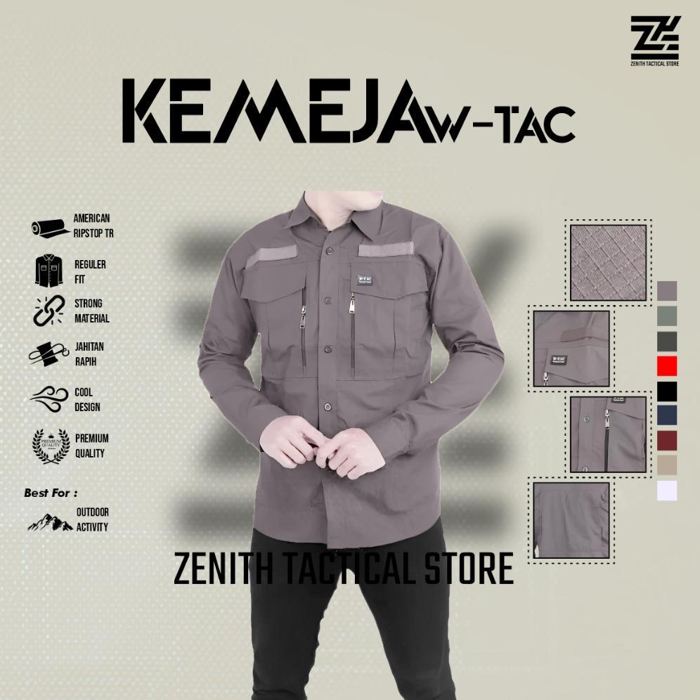 New Zthtactical.Id - Kemeja Tactical Lengan Panjang Premium W-Tac Pria Wanita Material American Rips