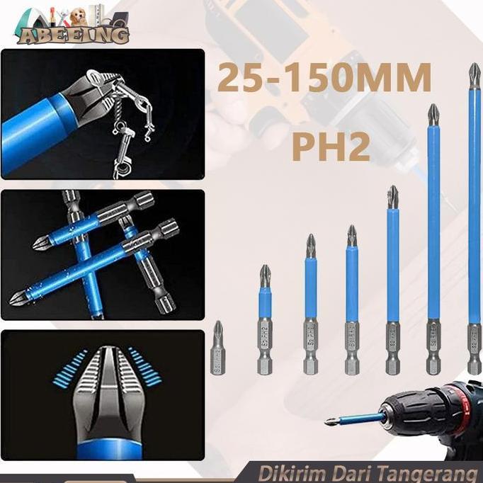 FKINAPE Isi 7 Obeng Mata Bor Magnet Mata Obeng Impact Set Mata Obeng Ph2 Magnet Mata Obeng Impact Ma