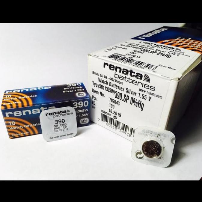 Enju- Baterai Batre Lr1130 Sr1130Sw 390 Renata Original Swiss Jam Swatch