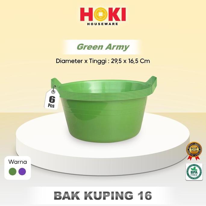 Obuyonjo- (6 Pcs) Bak Kuping 16 / Baskom Hajatan / Baskom Serbaguna Plastik / Baskom Jumbo / Bak Air