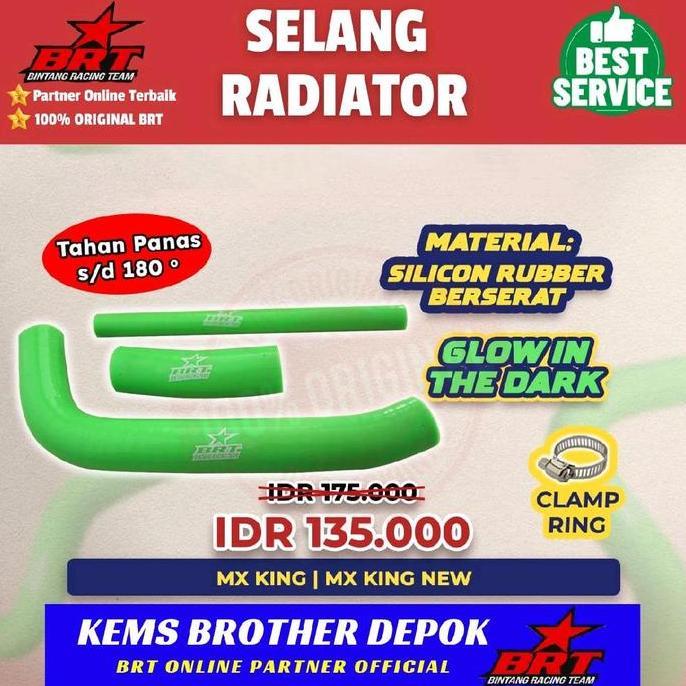 Promo Selang Radiator Brt Hijau Menyala Nmax Aerox Vario 150 Pcx 150 Sonic Raider Mx Vixion R15 Glow