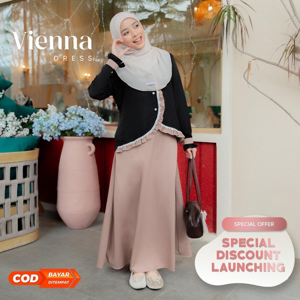 Promo Baru Jilbrave Vienna Dress Gamis Set Outer Feminine Casual Elegant Look