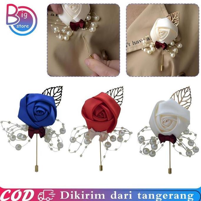 DISSORDE Groom Flower Brooch Bros Bunga Jas Pria Wanita Corsage Jas Pengantin Pin Bunga Jas Bunga Ja