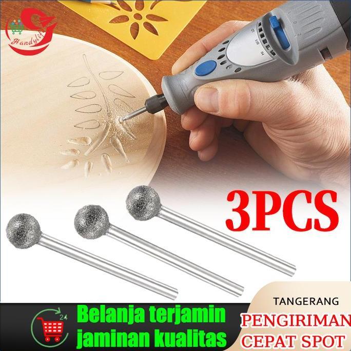GIRARDY Set 3pcs Mata Bor Ball Grafir Tuner Ukir Pahat Cuner Batu Granit Ketamik Glass Gelas Piring 