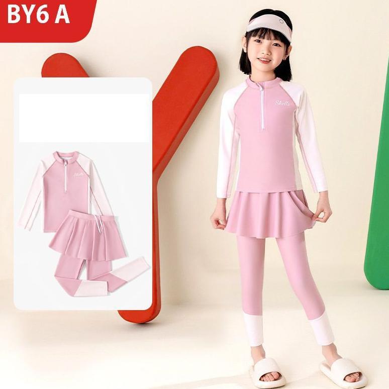 BY6 BAJU RENANG ANAK PEREMPUAN / BAJU RENANG ANAK KOREA / BAJU RENANG ANAK PANJANG / BAJU RENANG ANA