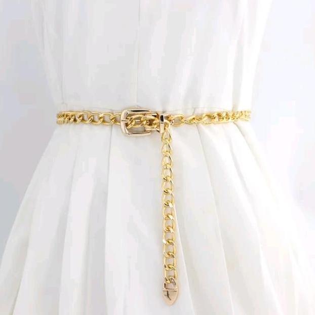 Kunura- Ikat Pinggang Wanita Rantai Gold Fashion Korea Gamis Dan Dress