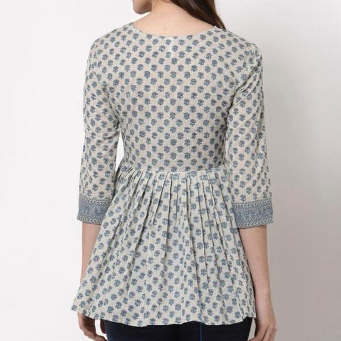 Laqueens Shyam short kurti print baju India Tali depan remaja motif dewasa wanita casual Pendek Atas