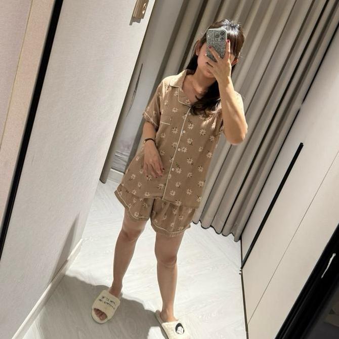 Setelan Piyama Celana Setelan Piyama Celana Pendek List Rayon Premium Deluna