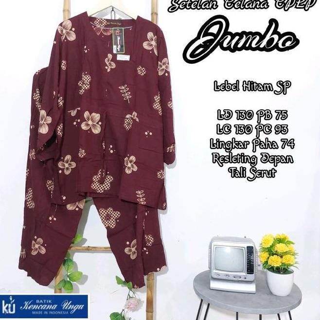Setelan Celana Ld One Set Cplp Jumbo Ungu Hitam 130 Paket Kencana Label