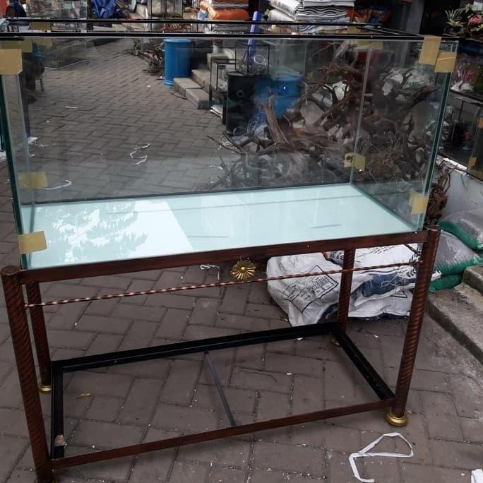 AQUARIUM 100X40X40 KACA FULL 5 MILI +RAK AQUARIUM.100X40X75 LM