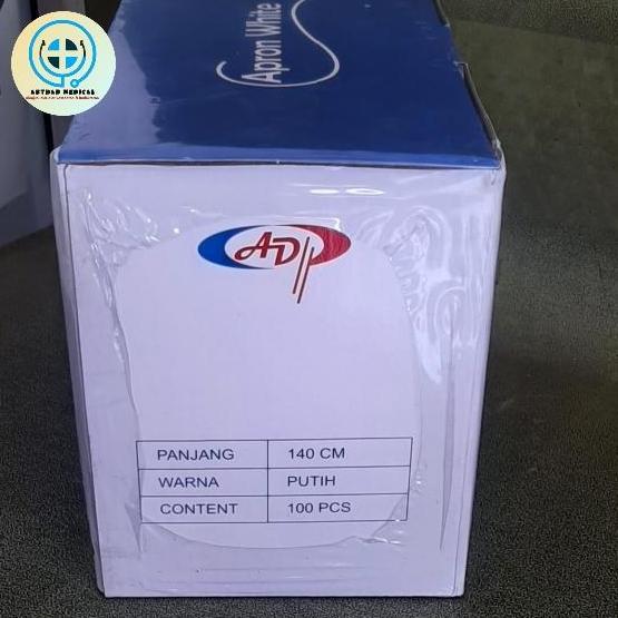 Plastik Apron White Celemek Medis Isi 100Pcs / Apron Plastik Sekali Pakai Isi 100Pc Best Seller