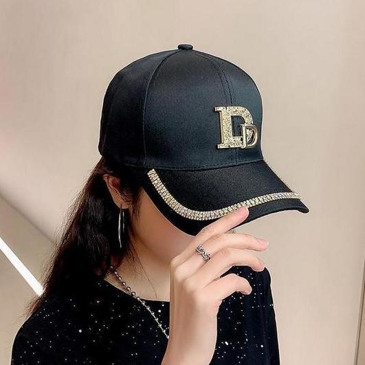 Kunura- Minzo Topi Distro Pria Wanita Dewasa Baseball Hitam Pink Double D Manik Kuning Putih Outfit 