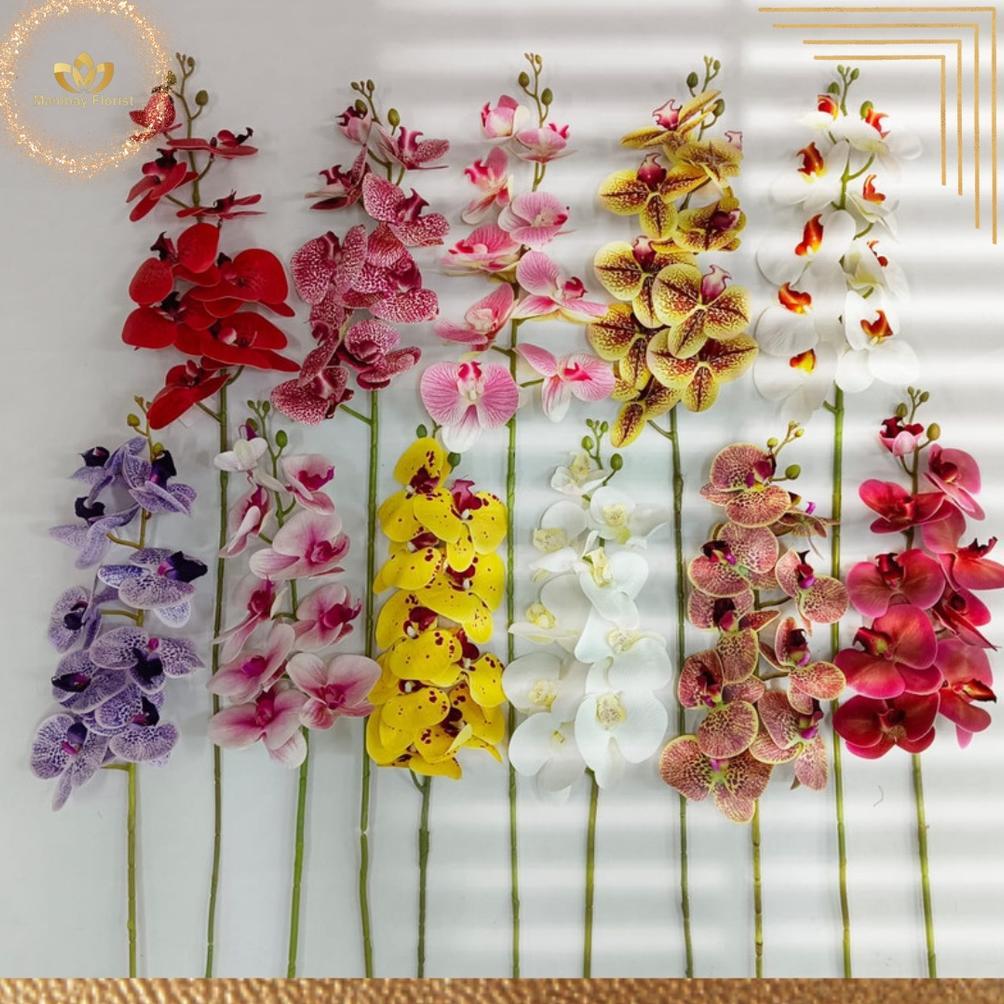 [ 1 Tangkai Panjang ]Bunga anggrek Tangkai Panjang Latex Artificial import semi latex/anggrek / bung