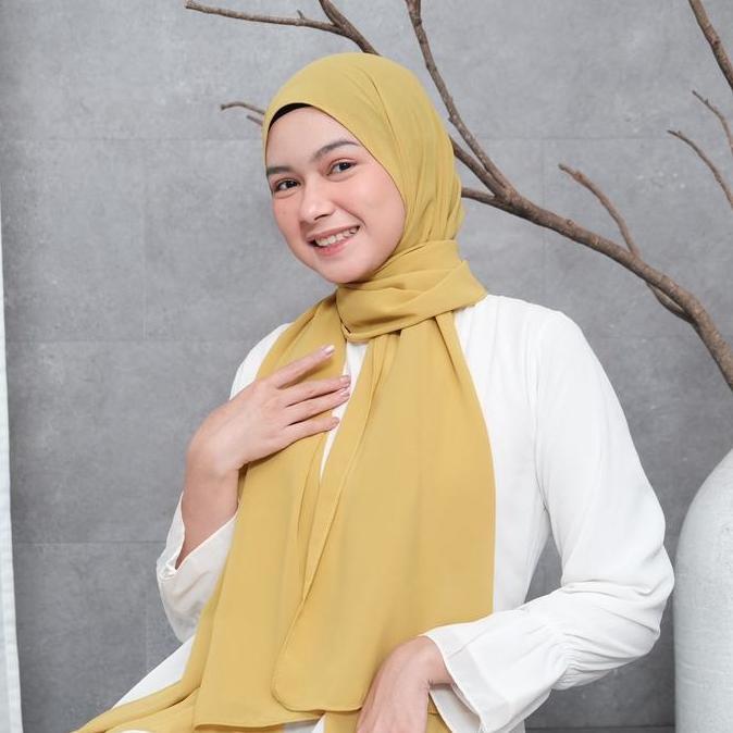 Vorgez- Series Lemon - Lime / Hijab Pashmina Warna Lemon Pashmina Ceruty Babydoll Premium ( Hijab Wa