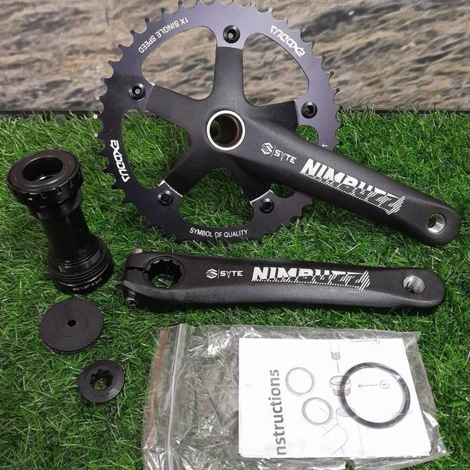 Produk Asli Crankset Crank Fc Sepeda Fixie / Lipat / Citybike Single Speed 44T / 46T Bcd 130 Syte Ex