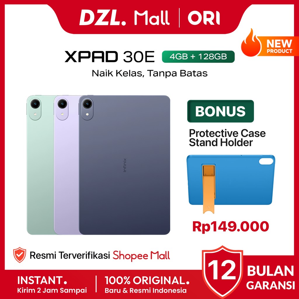 DZL - Tablet INFINIX XPAD 30E 4/128 GB 4G LTE + WiFi Original Resmi Official Store Ori Tab X Pad
