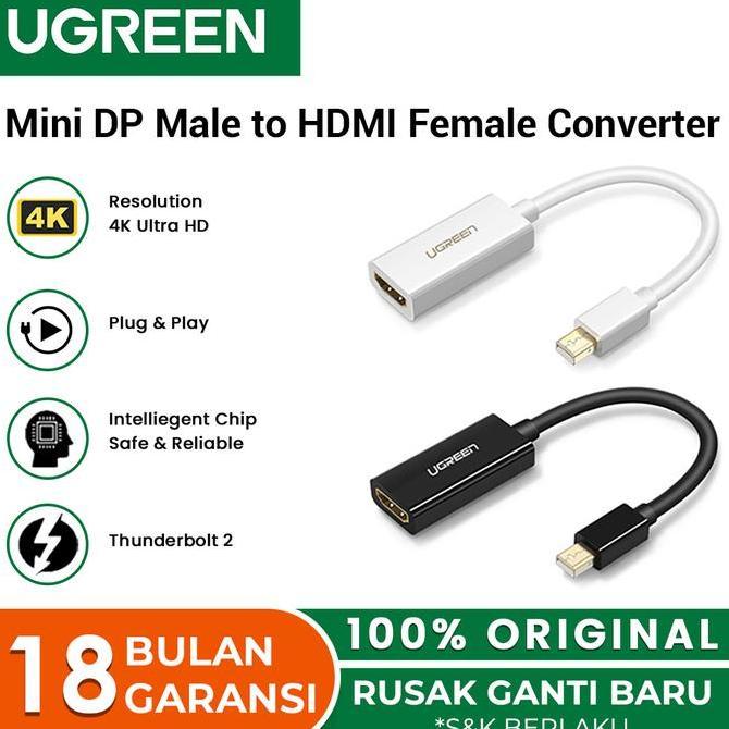 TERMURAH - UGREEN Mini Displayport to HDMI 4k adapter