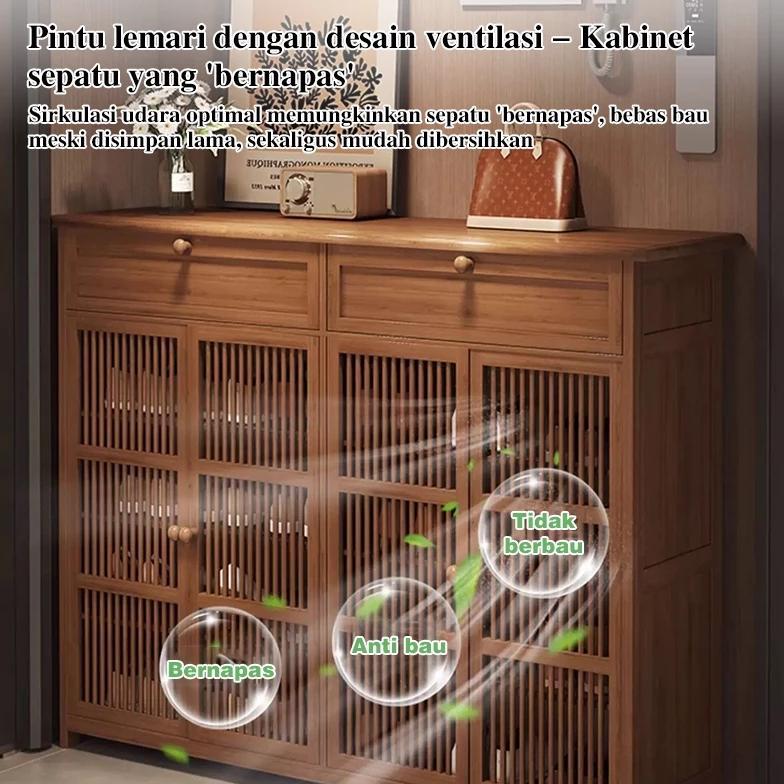 RECOMMENDED KOSISTAR-LEMARI SEPATU TERTUTUP ROTAN MINIMALIS JARING BERNAPAS LEMARI SEPATU KAYU MINIM