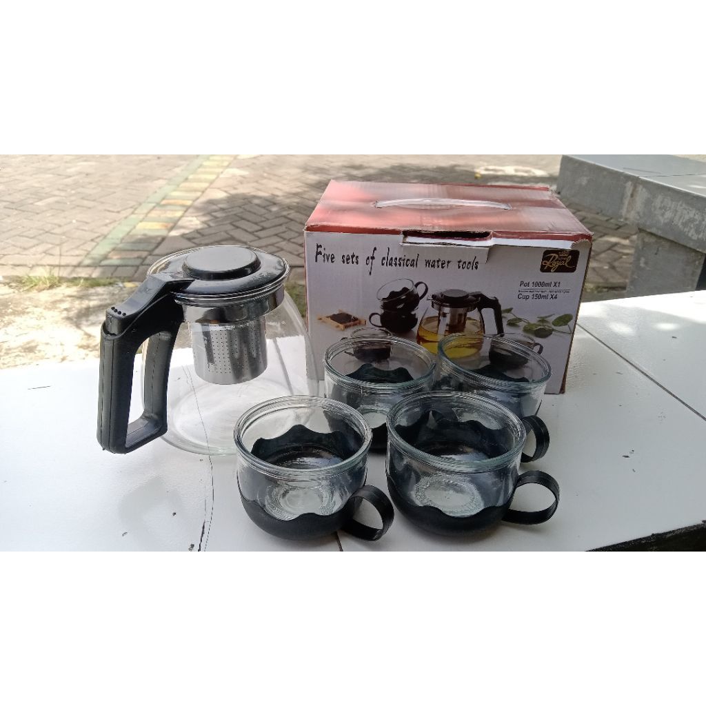 Redi Teapot hitam saringan Kolian