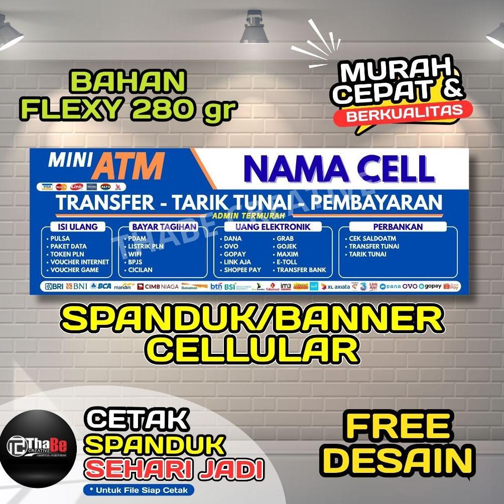 TERBARU 2026 Spanduk / Banner Cellular / Konter Pulsa / Atm Mini