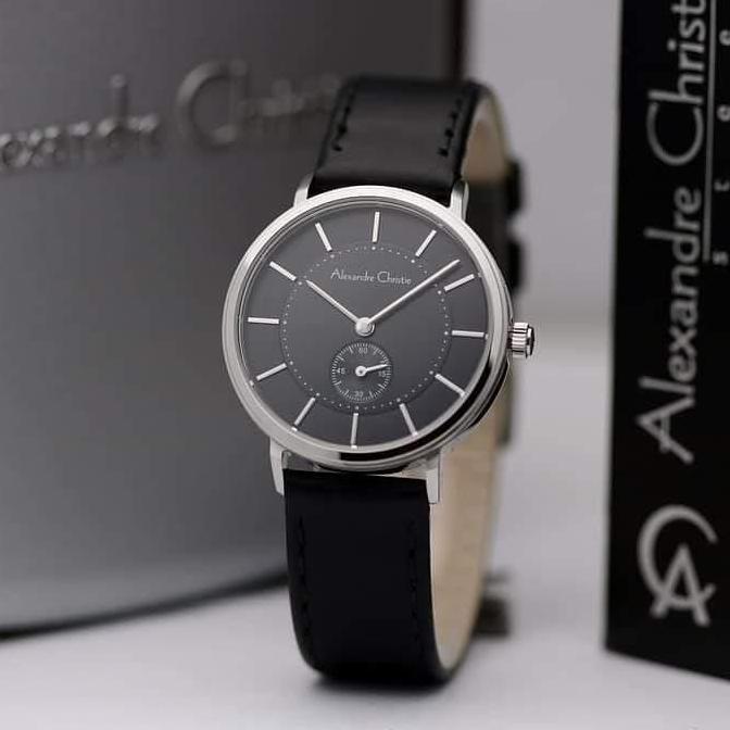 ALEXANDRE CHRISTIE AC8493 AC 8493 SILVER BLACK JAM TANGAN ORI