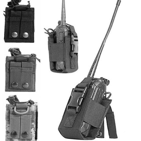 Lansung- W5 Tas Pinggang Nilon Ht Sarung Baofeng Icom Kantong Case Pelindung
