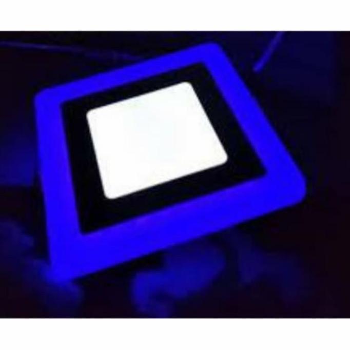Lampu Downlight LED 2 Warna 3+3 Watt Bulat/Kotak/Biru/Kuning/Pink