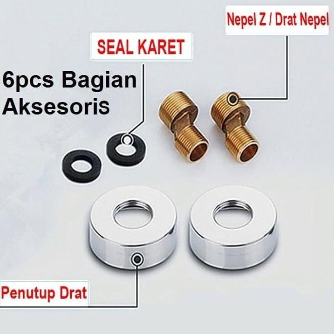 Kran Mixer Kran Panas Dingin Kran Bathub Cabang 2 Stainless