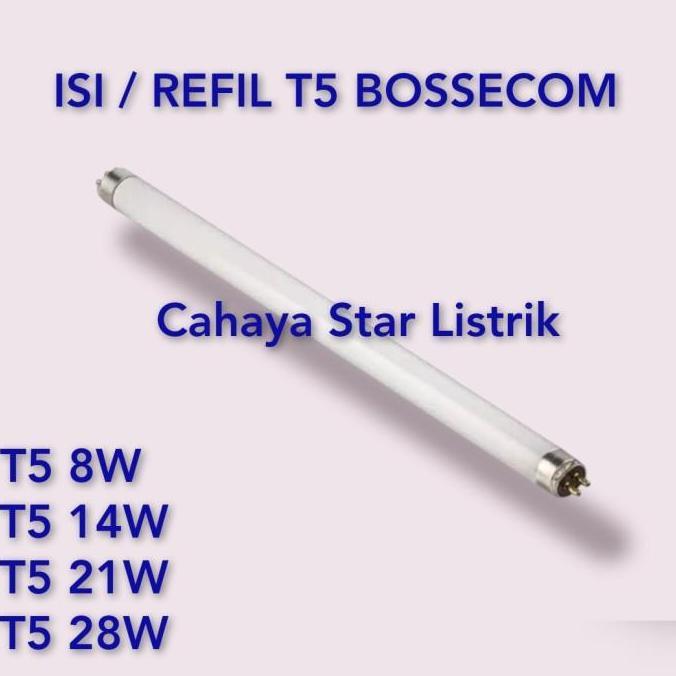 REFIL LAMPU T5 8W/14W/21W/28W BOSSECOM PUTIH KUNING