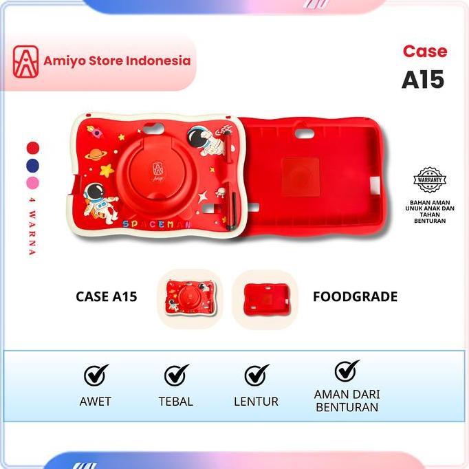 [SOFT CASE] Amiyo Tablet A15 Astronout Cover Pelindung Tablet Anak + Stylus pen + Tali Selempang