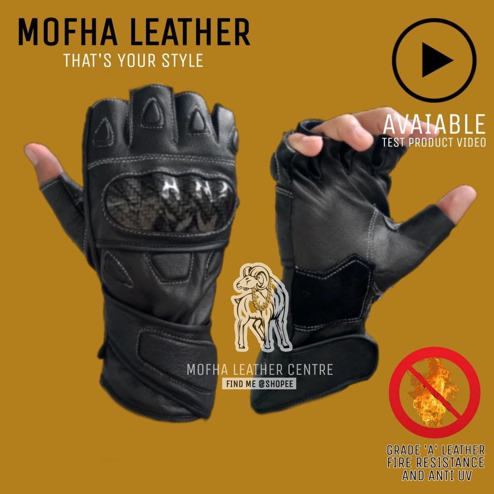 SARUNG TANGAN KULIT MOTOR GLOVES PRIA TOURING MODEL RACING MELEWATI PERGELANGAN TANGAN ORIGINAL SARU