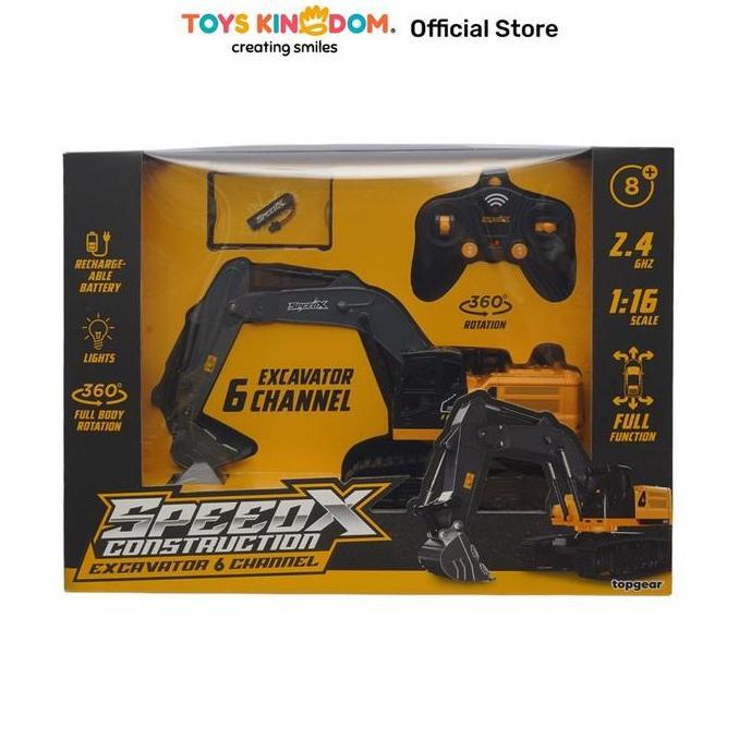 Toys Kingdom Top Gear Speedx Construction Excavator 6 Channel Remote Control 1:16 - Mix Miniatur Mob