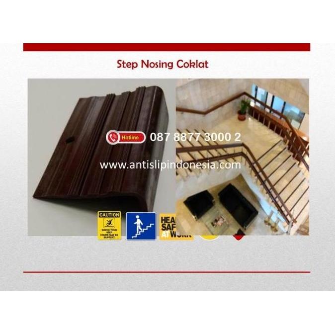 Step Nosing Rubber / stair Nosing / Lis karet Tangga Coklat Polos