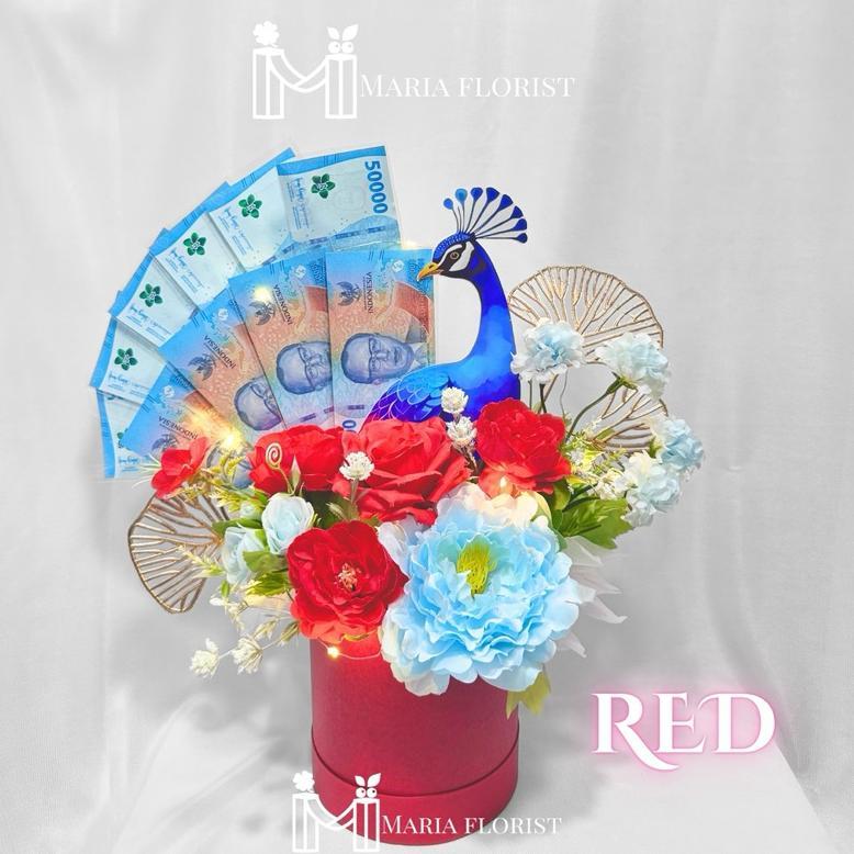Bloom Box Uang - Buket Bunga Uang - Bloom Box Artificial - Kerangka Buket Uang - Hadiah Anniversary 