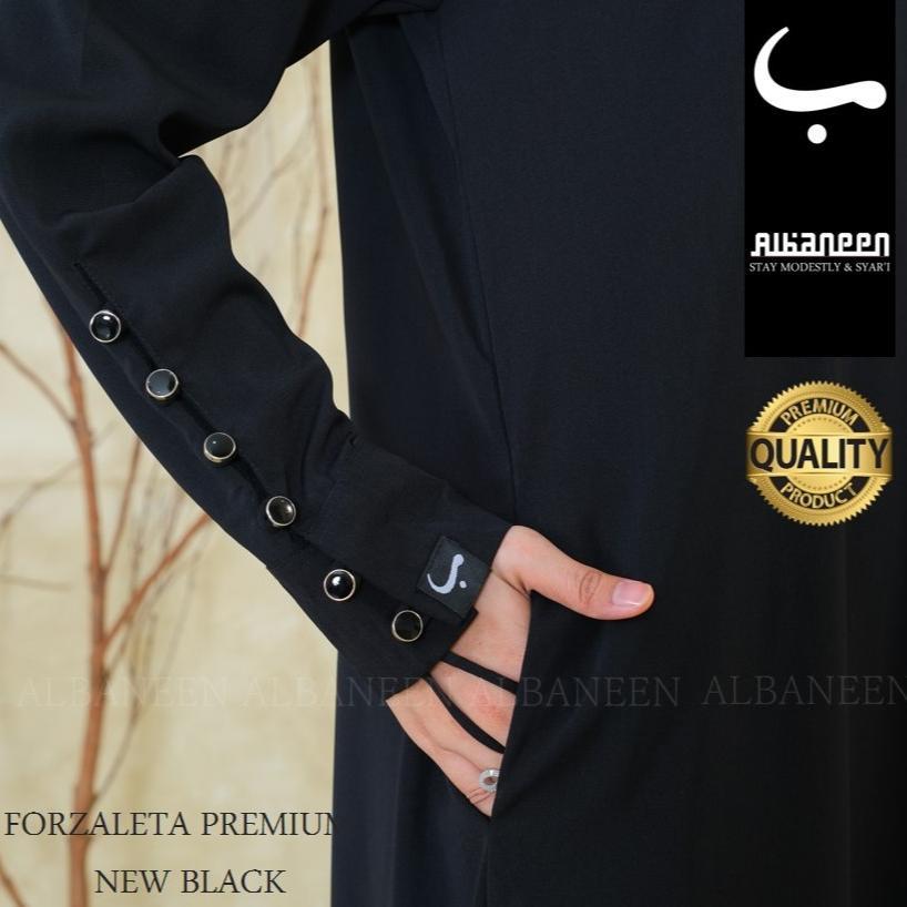 SUPER DEAL [BARU] ALBANEEN.SYARI ABAYA HITAM JETBLACK PREMIUM CANTIK |  GAMIS UMROH ANTI UV HITAM ME