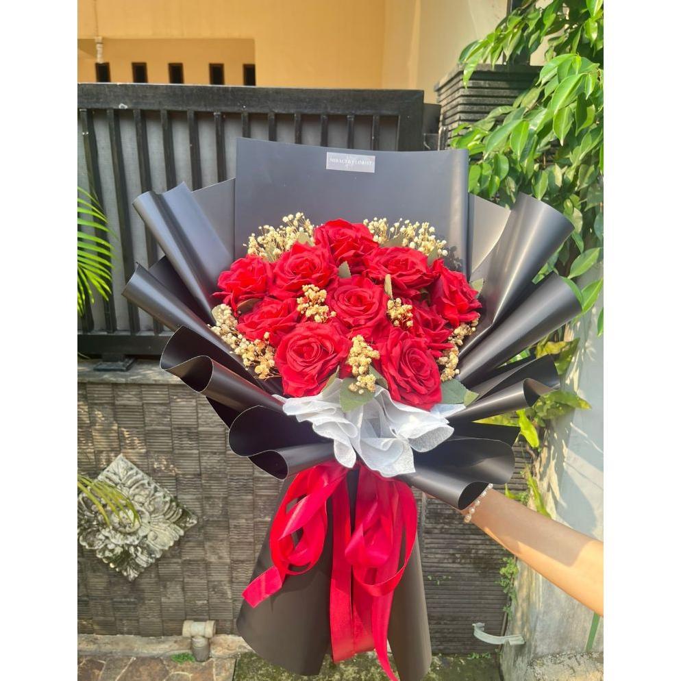 MIRACLE FLORIST ARTIFICIAL ROSE BOUQUET BUKET BUNGA MAWAR PALSU ARTIFICIAL GIFT BOUQUET BUNGA PALSU