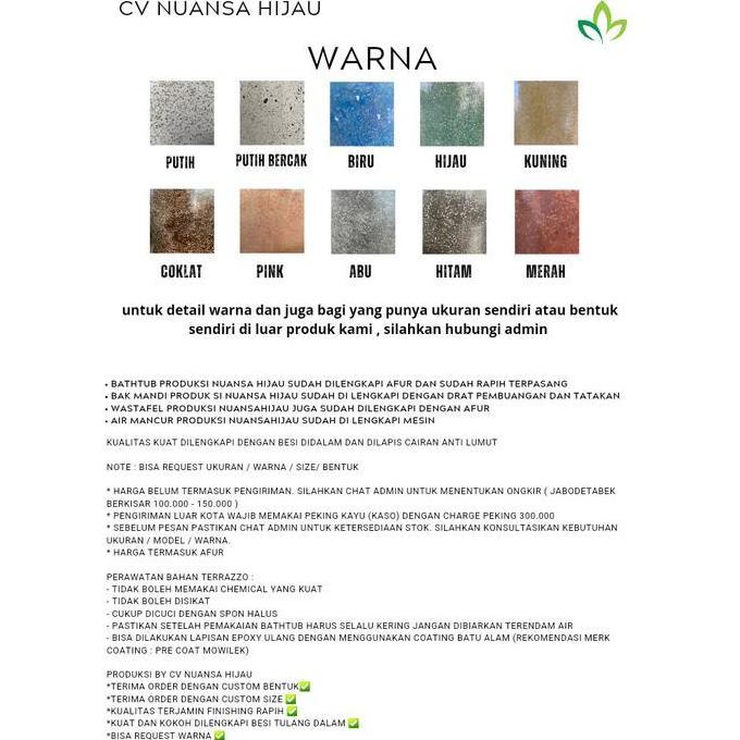 wastafel Terrazzo untuk cuci baju (putih Terrazzo)