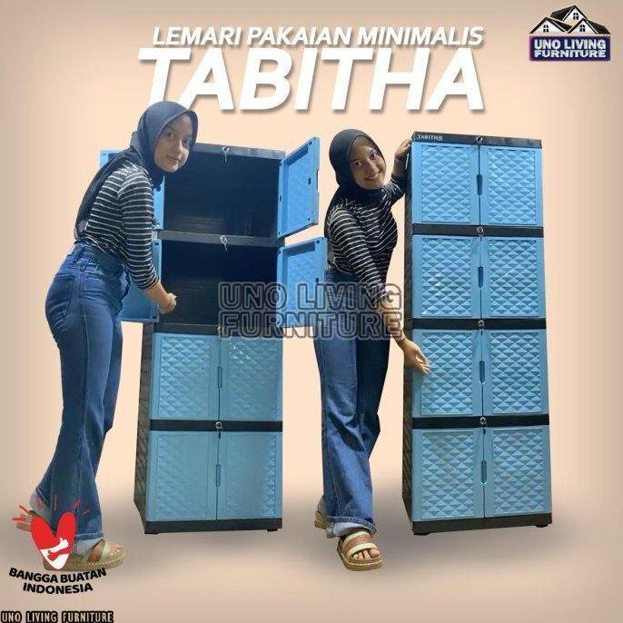 LEMARI PAKAIAN PLASTIK 3 SUSUN FULL KUNCI LEMARI TABITHA TABITHA