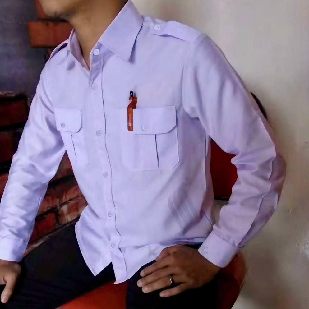 Mulus Seragam Dinas Pdh Putih Baju Dinas Putih Pns Pria Lengan Panjang / Pendek Kemeja Putih Kerja J