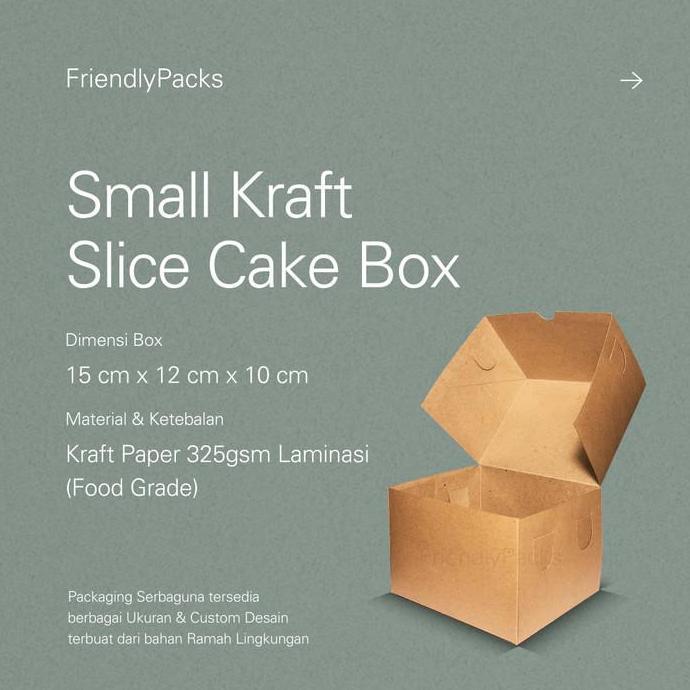 Small Slice Cake Box Packaging Kraft / Kotak Kue Slice / Dus Kue