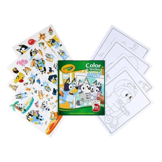 Crayola Bluey Buku Aktivitas Warna & Stiker dengan 50+ Stiker